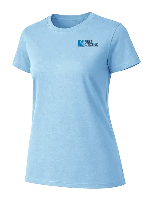 Womens Ring Spun Light Blue 4.5 oz T-Shirt w/First Citizens' Logo