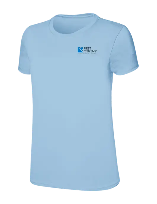 Womens Ring Spun Light Blue 4.5 oz T-Shirt w/First Citizens' Logo