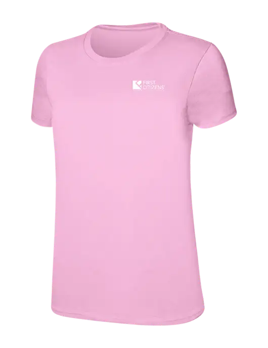 Womens Ring Spun Candy Pink 4.5 oz T-Shirt w/First Citizens' Logo
