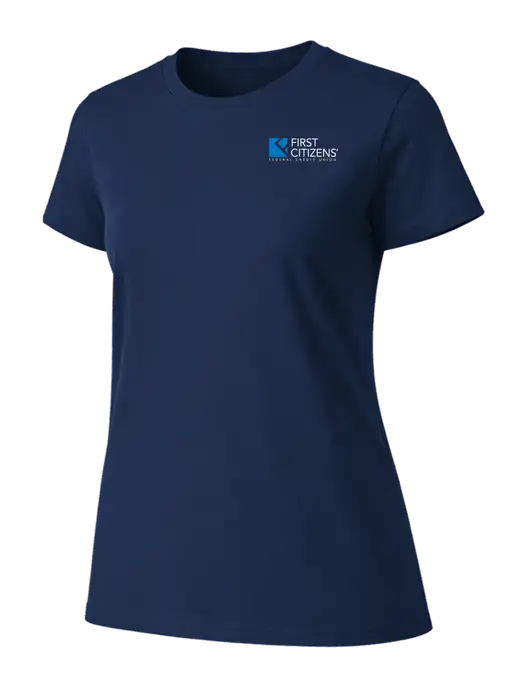 Womens Ring Spun Navy 4.5 oz T-Shirt w/First Citizens' Logo