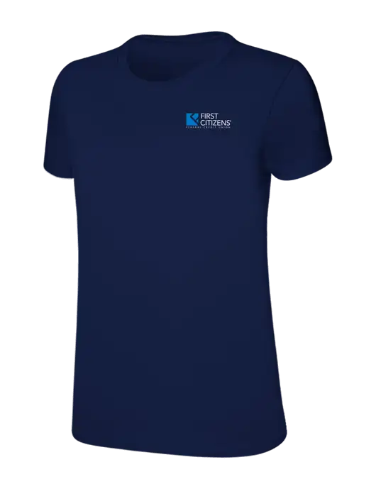 Womens Ring Spun Navy 4.5 oz T-Shirt w/First Citizens' Logo