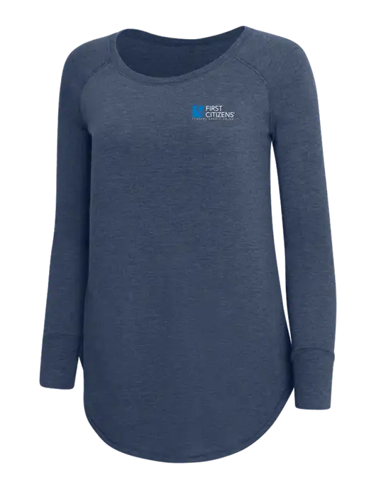 Womens Perfect Wide Collar Tunic Tri-Blend Navy Frost 4.5 oz T-Shirt w/First Citizens' Logo