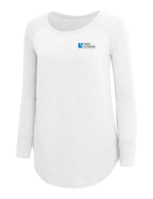 Womens Perfect Wide Collar Tunic Tri-Blend White 4.5 oz T-Shirt w/First Citizens' Logo