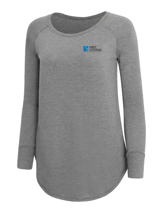 Womens Perfect Wide Collar Tunic Tri-Blend Grey Frost 4.5 oz T-Shirt w/First Citizens' Logo