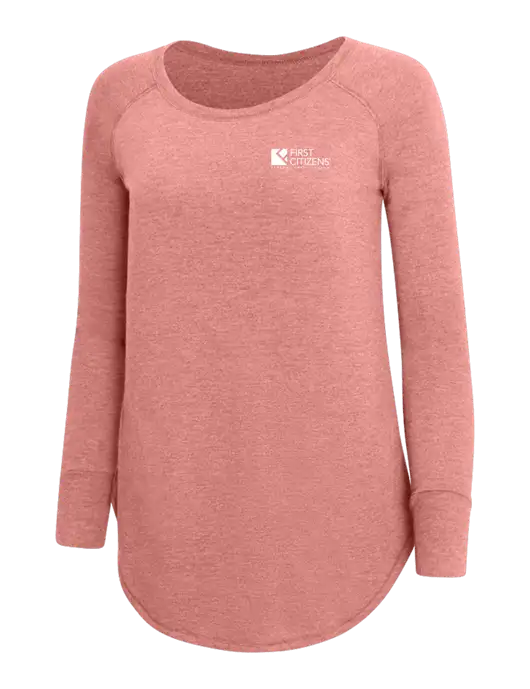Womens Perfect Wide Collar Tunic Tri-Blend Blush Frost 4.5 oz T-Shirt w/First Citizens' Logo