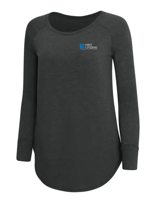 Womens Perfect Wide Collar Tunic Tri-Blend Black Frost 4.5 oz T-Shirt w/First Citizens' Logo