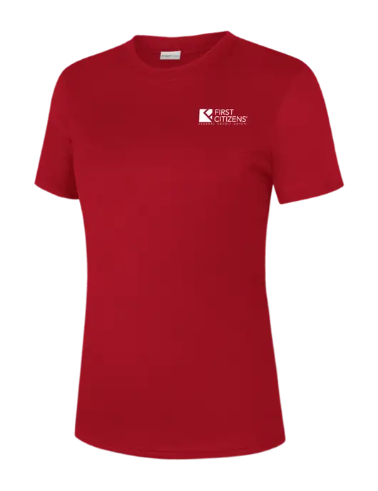  Womens Red PosiCharge Competitor Tee w/First Citizens' Logo