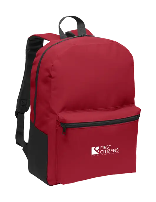 Casual Red Lightweight Laptop Backpack w/First Citizens' Logo