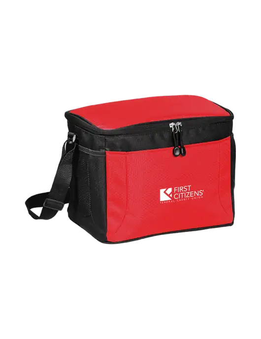 12 Can Red/Black Cube Cooler  w/First Citizens' Logo