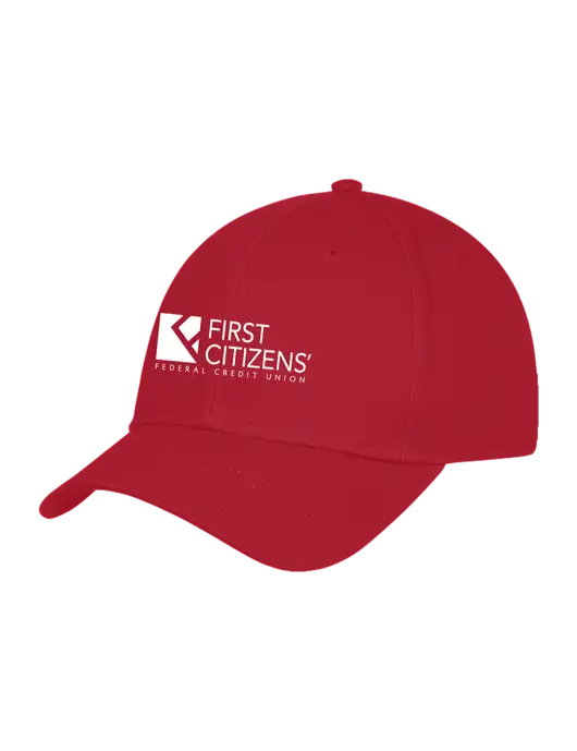 Red Structured Cap Hook & Loop w/First Citizens' Logo