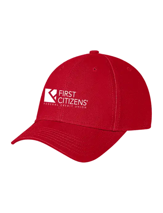 Red Structured Soft Snap Closure Hook & Loop Cap w/First Citizens' Logo