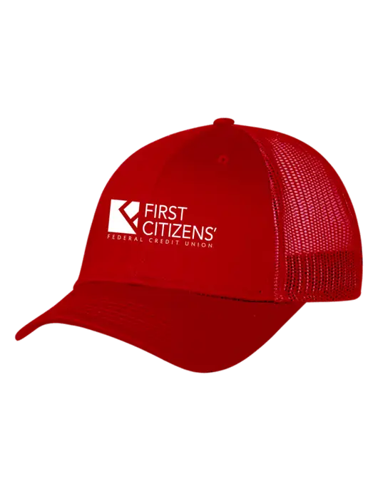 Red Mesh Trucker Cap Snap Back w/First Citizens' Logo