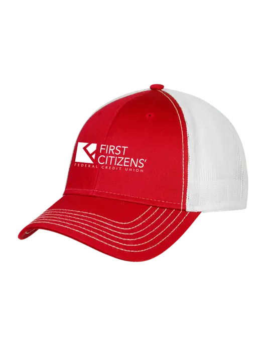 Red/White Mesh Trucker Cap Snap Back w/First Citizens' Logo