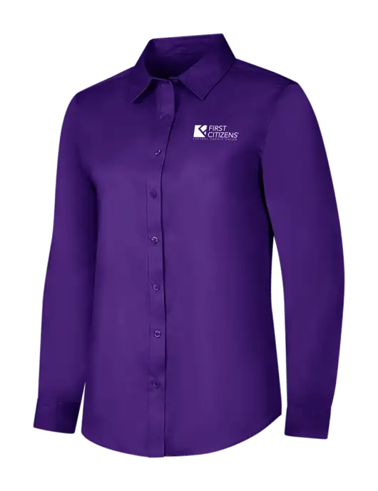 Purple Womens Long Sleeve Superpro React Twill Shirt w/First Citizens' Logo
