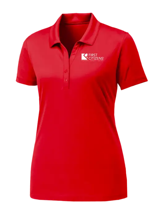 Womens Red PosiCharge Competitor Polo w/First Citizens' Logo
