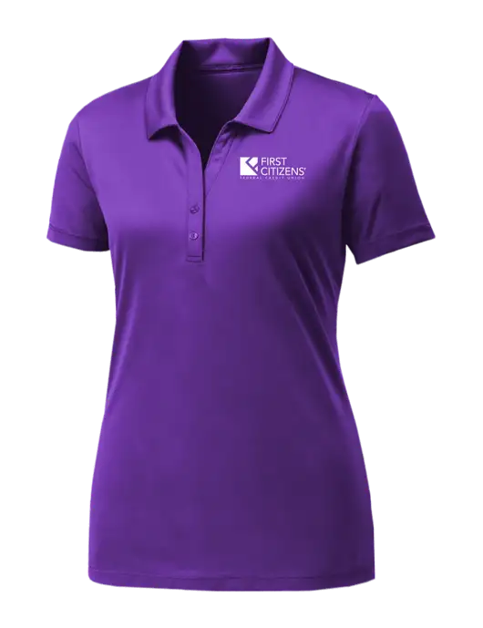Womens Purple PosiCharge Competitor Polo w/First Citizens' Logo