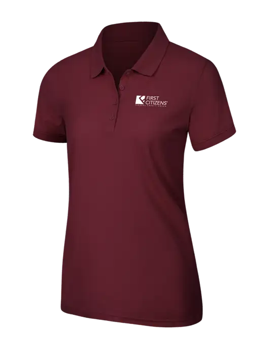 Maroon Womens Core Classic Pique Polo w/First Citizens' Logo