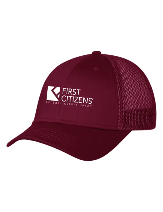 Maroon Mesh Trucker Cap Snap Back w/First Citizens' Logo