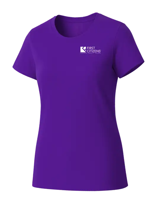 Womens Seriously Soft Purple T-Shirt w/First Citizens' Logo