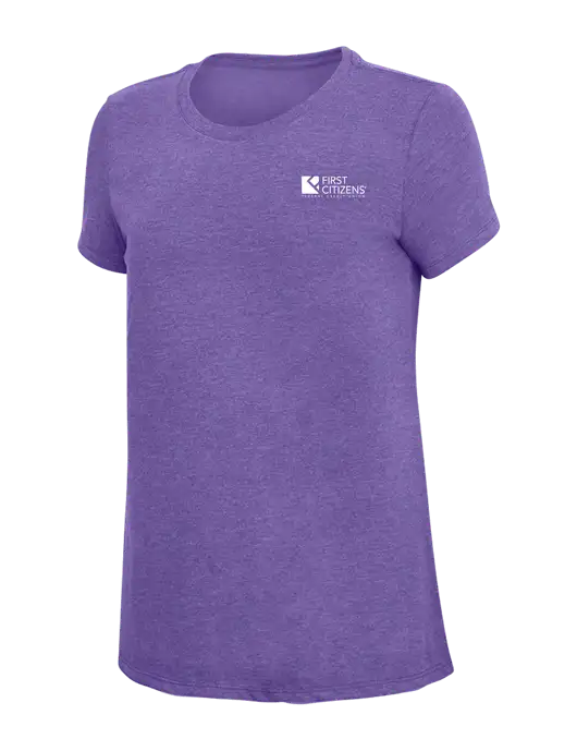 Womens Simply Soft Purple Frost 4.5oz  Poly/Combed Ring Spun Cotton T-Shirt w/First Citizens' Logo