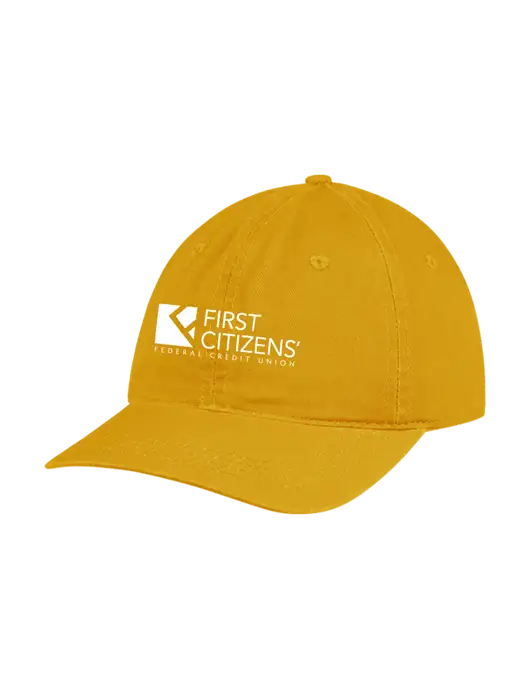 Garment Washed Unstructured Twill Yellow Gold Cap w/First Citizens' Logo