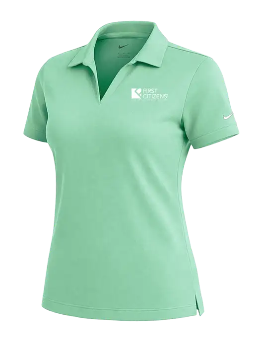 NIKE Very Light Green Womens Dri-Fit Micro Pique Polo w/First Citizens' Logo