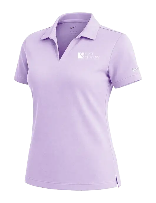 NIKE Light Purple Womens Dri-Fit Micro Pique Polo w/First Citizens' Logo