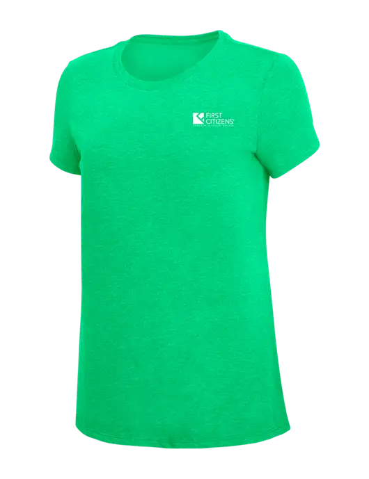 Womens Simply Soft Green Frost 4.5oz Poly/Combed Ring Spun Cotton T-Shirt w/First Citizens' Logo