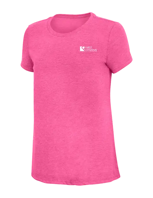 Womens Simply Soft Fuchsia Frost 4.5oz Poly/Combed Ring Spun Cotton T-Shirt w/First Citizens' Logo