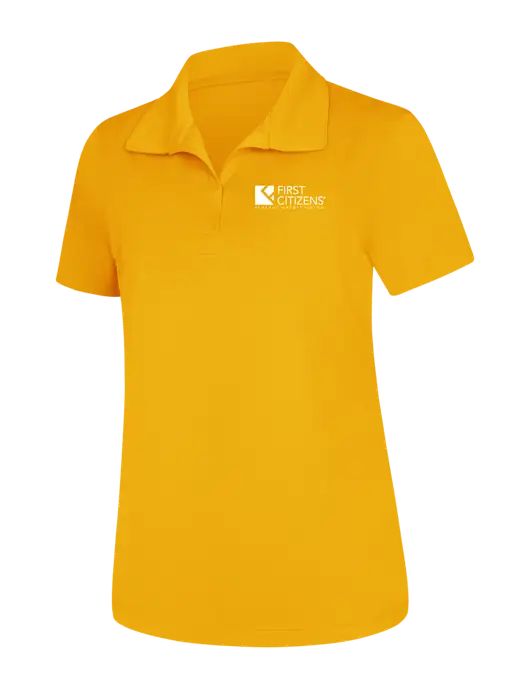 Womens Yellow Gold Micropique Sport-Wick Polo
 w/First Citizens' Logo
