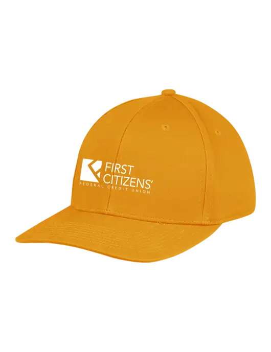 Premium Modern Structured Twill Yellow Gold Snapback Cap
 w/First Citizens' Logo