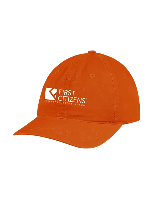 Garment Washed Unstructured Twill Orange Cap w/First Citizens' Logo