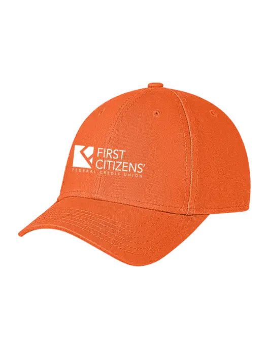 Orange Structured Soft Snap Closure Hook & Loop Cap w/First Citizens' Logo