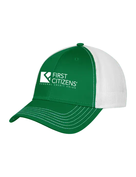 Kelly/White Mesh Trucker Cap Snap Back w/First Citizens' Logo