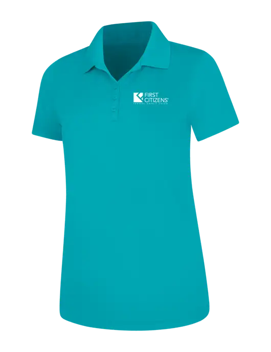 Light Teal Womens Dry Zone UV Mesh Polo w/First Citizens' Logo