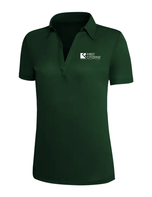 Dark Green Silk Touch Womens Performance Polo w/First Citizens' Logo