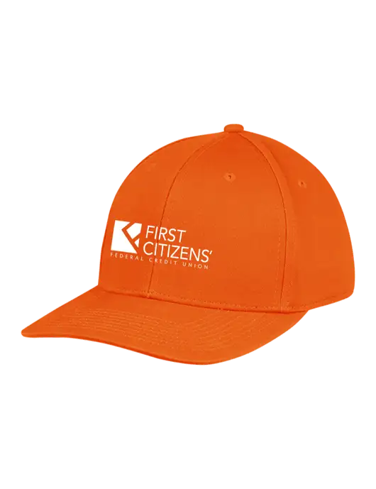 Premium Modern Structured Twill Orange Snapback Cap w/First Citizens' Logo