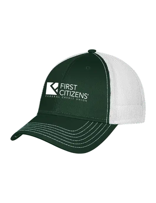 Dark Green/White Mesh Trucker Cap Snap Back w/First Citizens' Logo