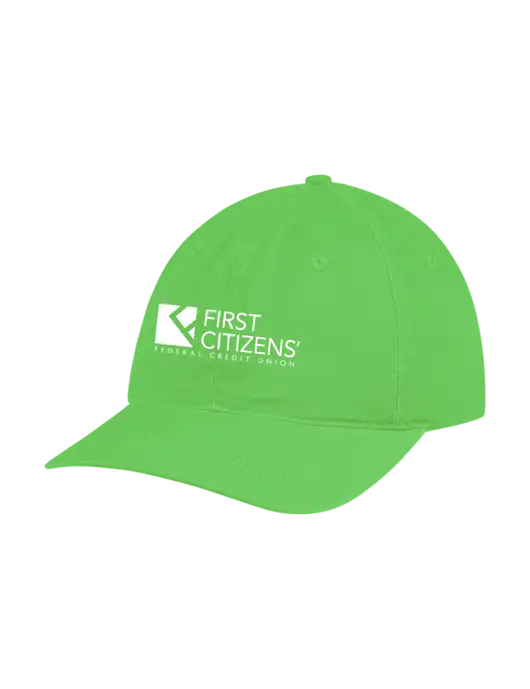 Garment Washed Unstructured Twill Light Green Cap w/First Citizens' Logo