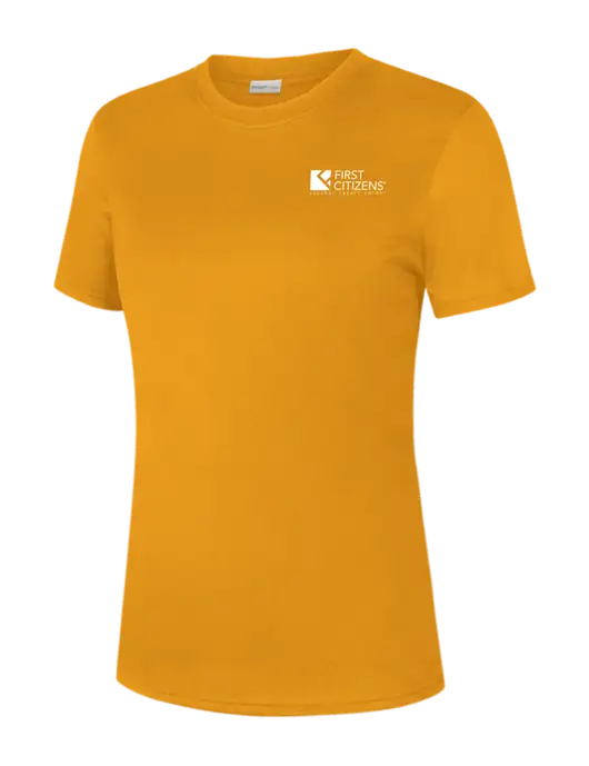  Womens Yellow Gold PosiCharge Competitor Tee w/First Citizens' Logo