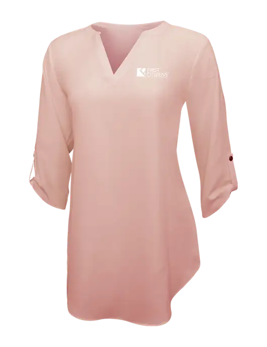 Light Coral Womens 3/4 Sleeve Tunic Blouse w/First Citizens' Logo