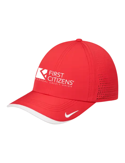 Nike Red/White Dri-FIT Perforated Performance Cap w/First Citizens' Logo