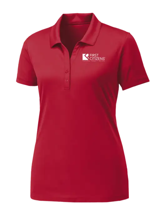 Womens Cardinal PosiCharge Competitor Polo w/First Citizens' Logo