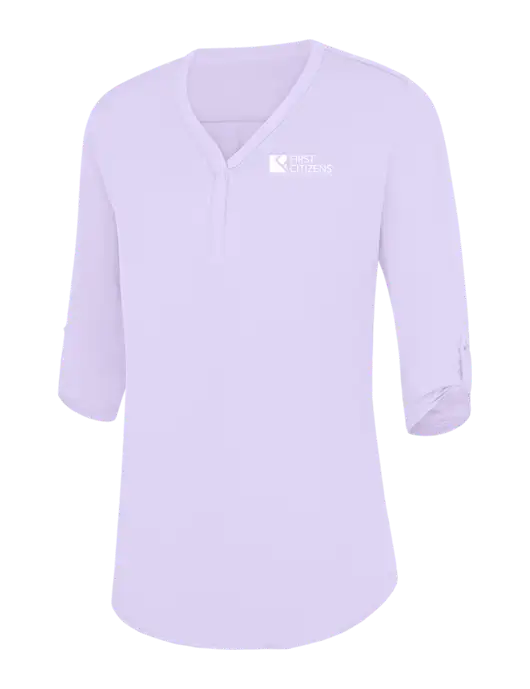 Womens Very Light Purple City Stretch 3/4-Sleeve Tunic w/First Citizens' Logo
