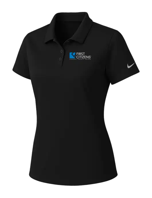 Nike Womens Black Dry Essential Solid Polo w/First Citizens' Logo
