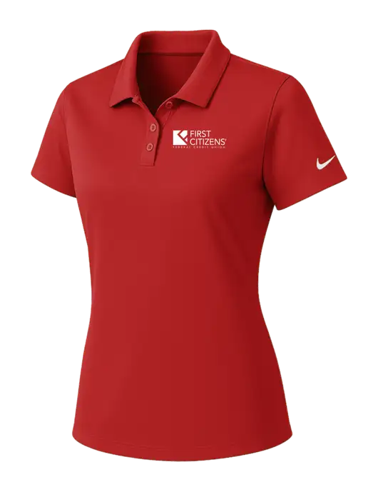 Nike Womens Red Dry Essential Solid Polo w/First Citizens' Logo