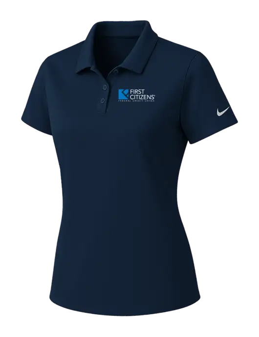 Nike Womens Navy Dry Essential Solid Polo w/First Citizens' Logo