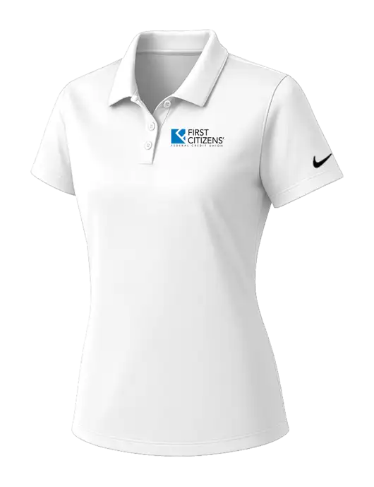 Nike Womens White Dry Essential Solid Polo w/First Citizens' Logo