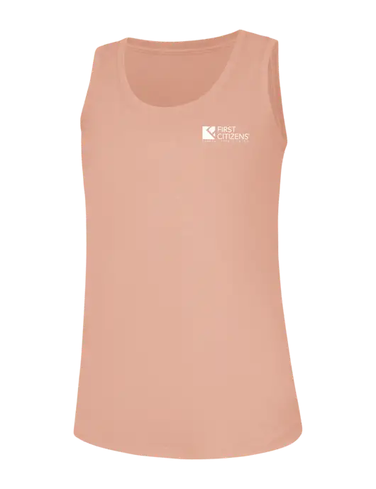 Womens Peach Coral Heather Perfect Tri Racerback Tank w/First Citizens' Logo
