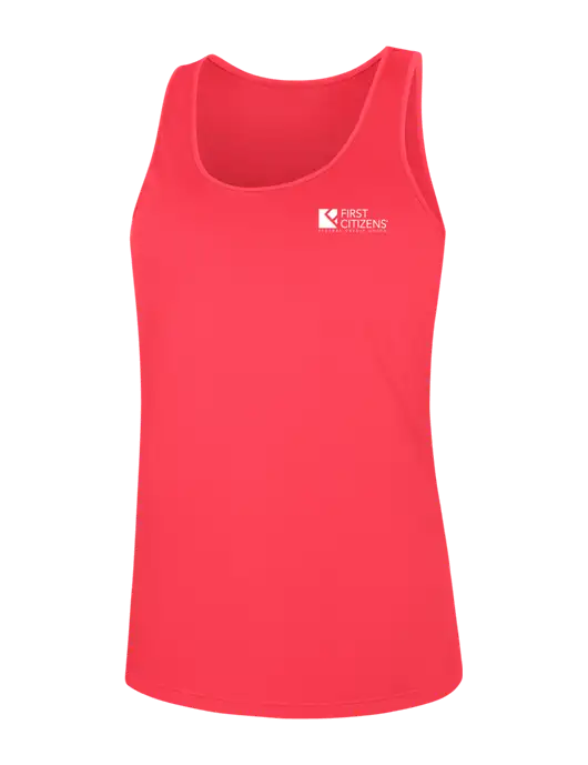 Womens Dark Coral PosiCharge Competitor Racerback Tank w/First Citizens' Logo